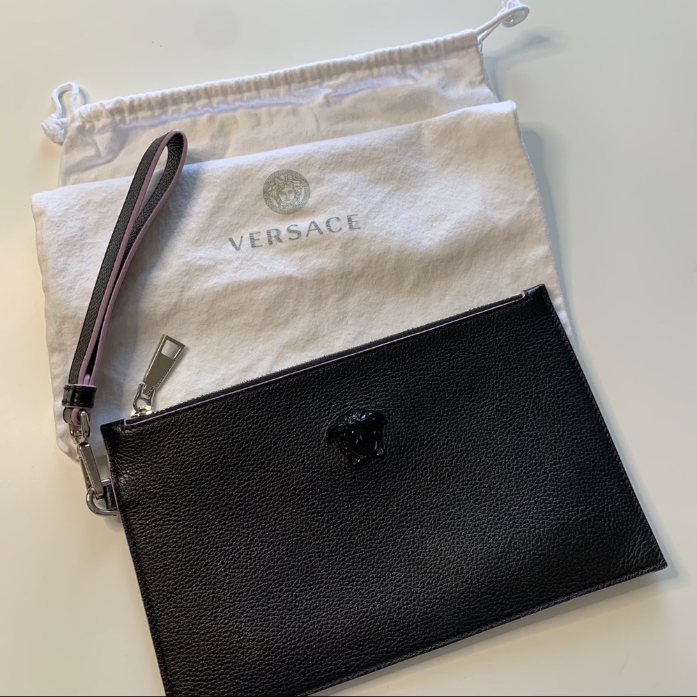 Versace Black & Velvet Clutch/ Wristlet
